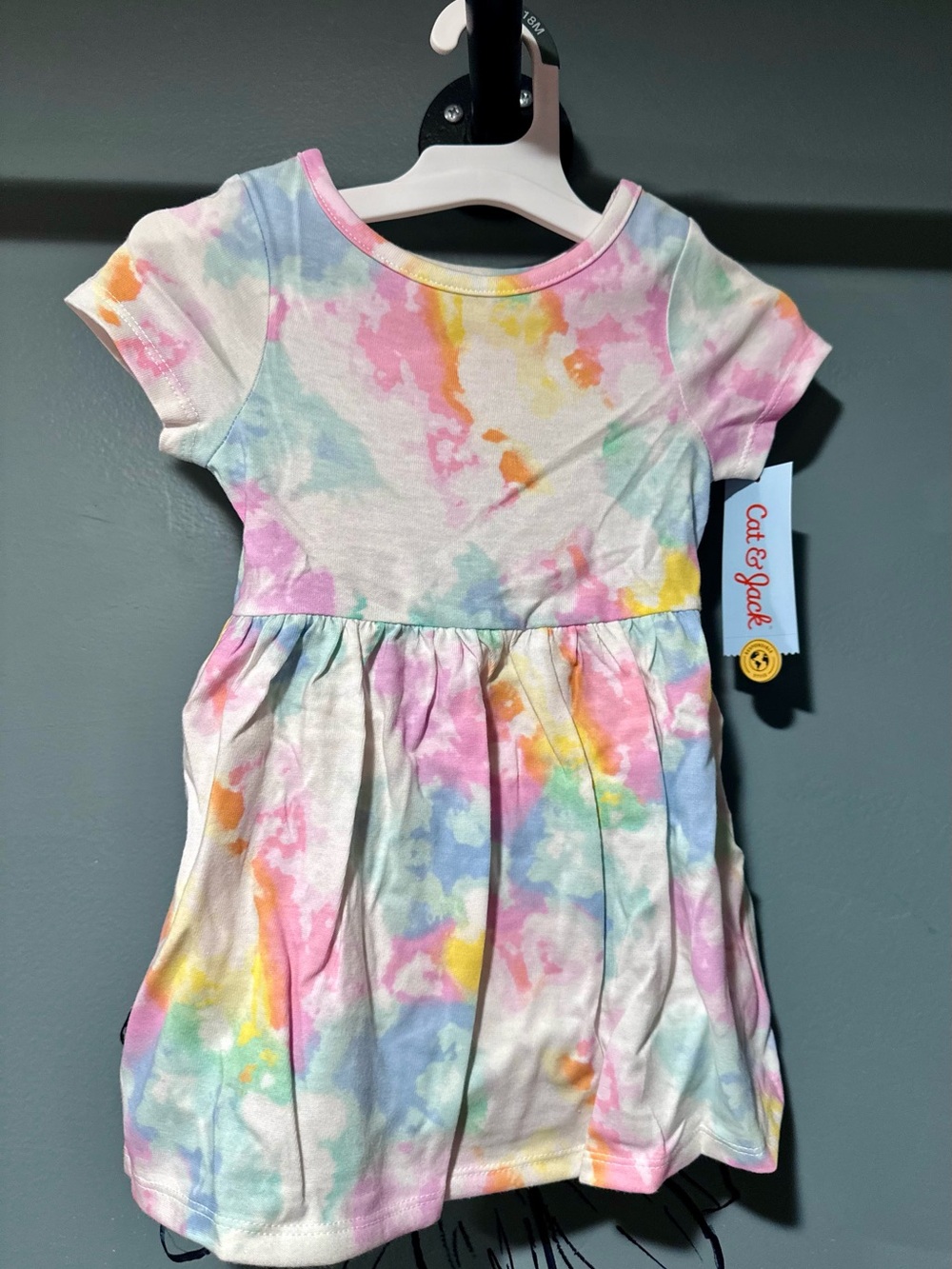 Target Girls' Pastel Tie-Dye Short Sleeve Dress - Pink, Yellow, Blue, Green